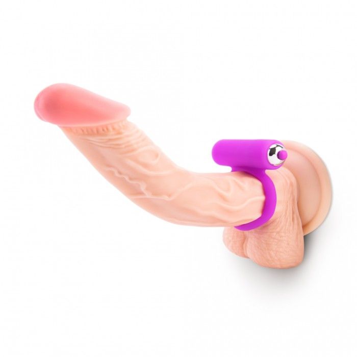 Лиловое эрекционное кольцо с вибрацией 4