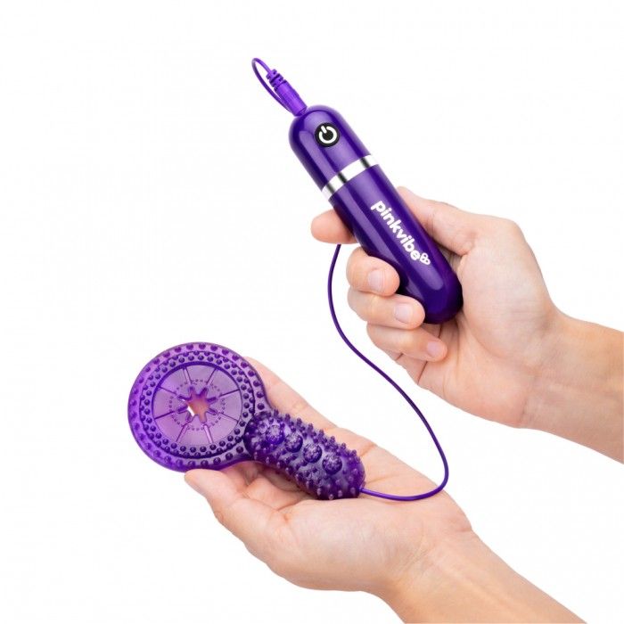 Набор из 2 фиолетовых эрекционных колец с вибрацией 5