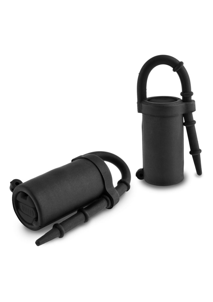 Чёрные виброзажимы на соски SILICONE NIPPLE TEAZERS 1