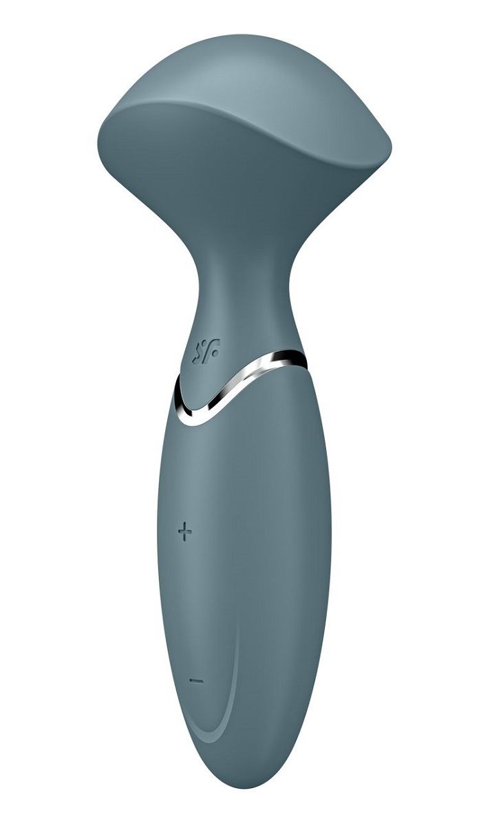 Серый вибромассажер Mini Wand-er - 16 см. 1