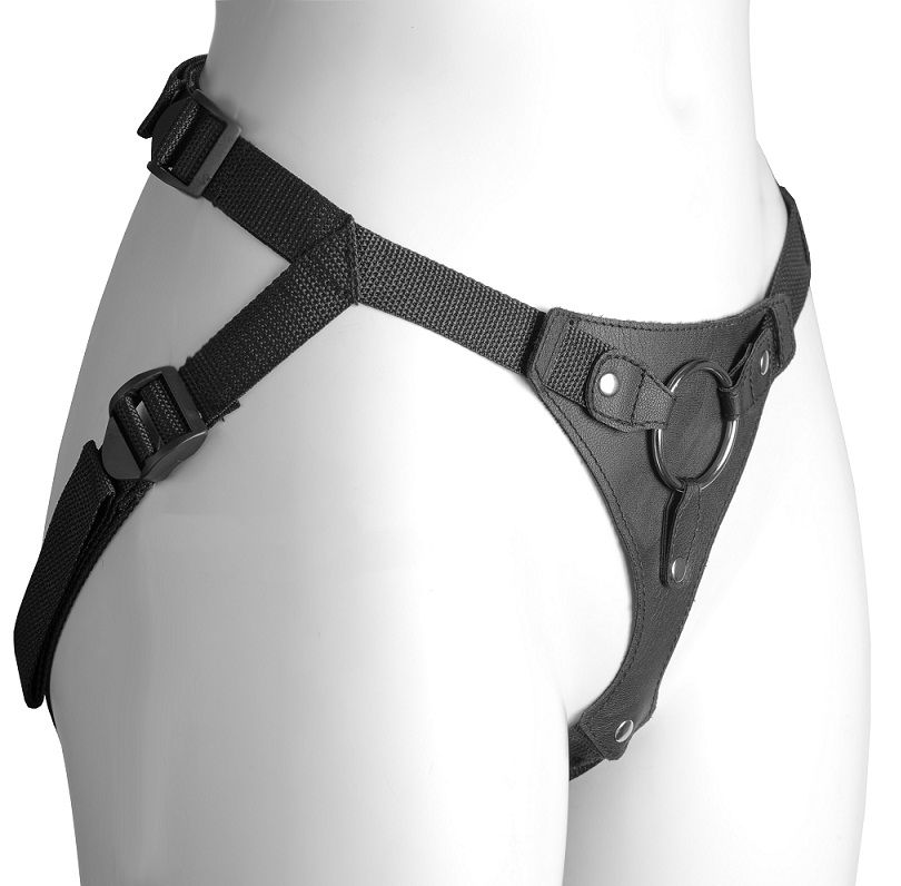 Черный женский пояс-трусики с кольцом для фиксации насадок 1