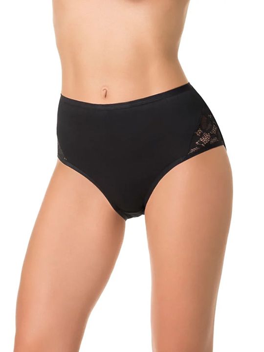 Высокие трусики с кружевными вставками на передней части 11