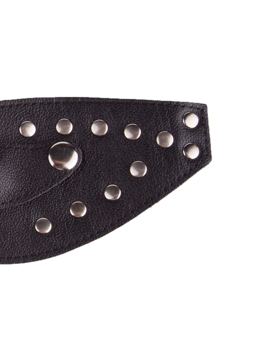 Чёрная кожаная маска с велюровой подкладкой 4