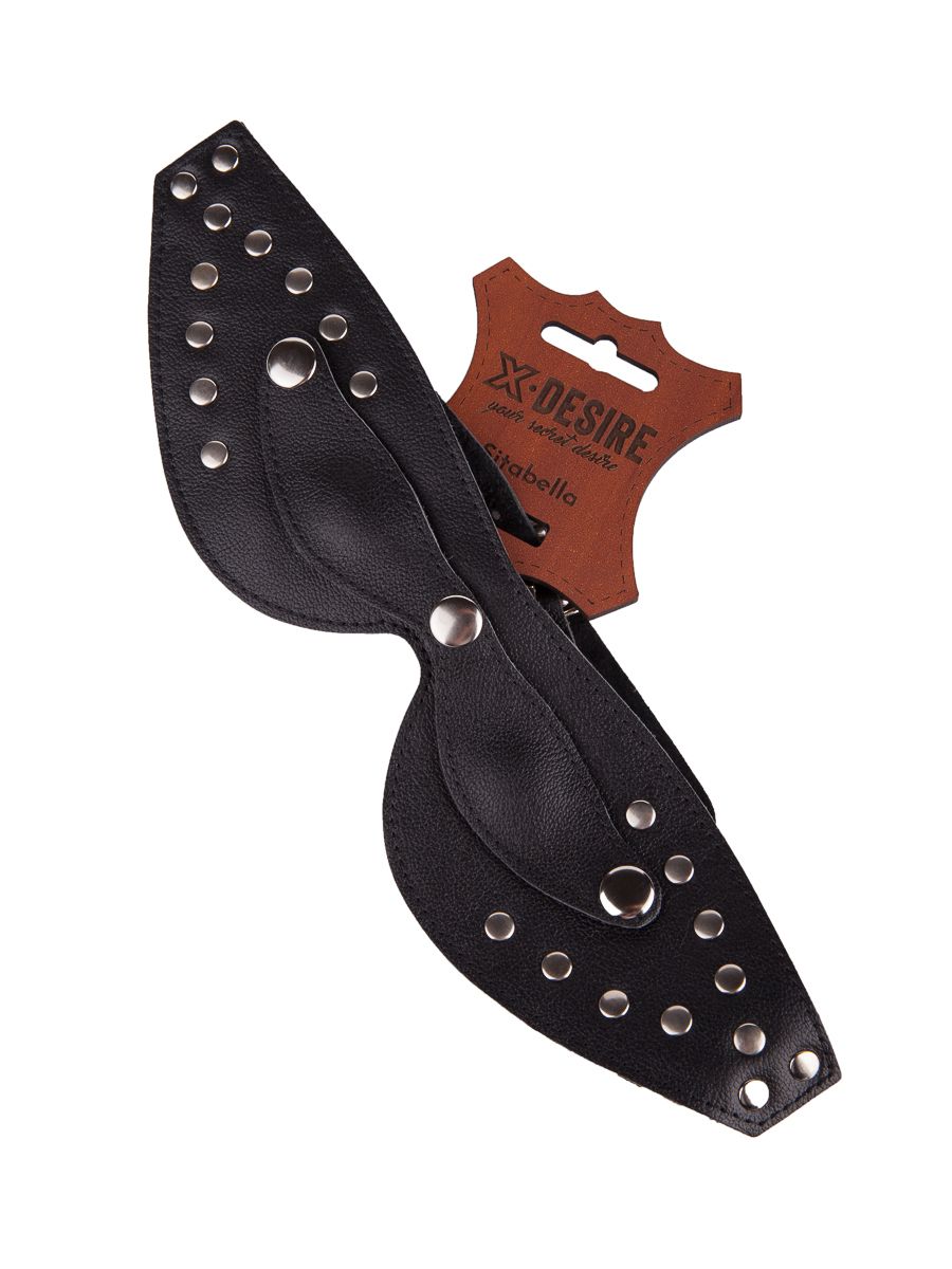 Чёрная кожаная маска с велюровой подкладкой 6