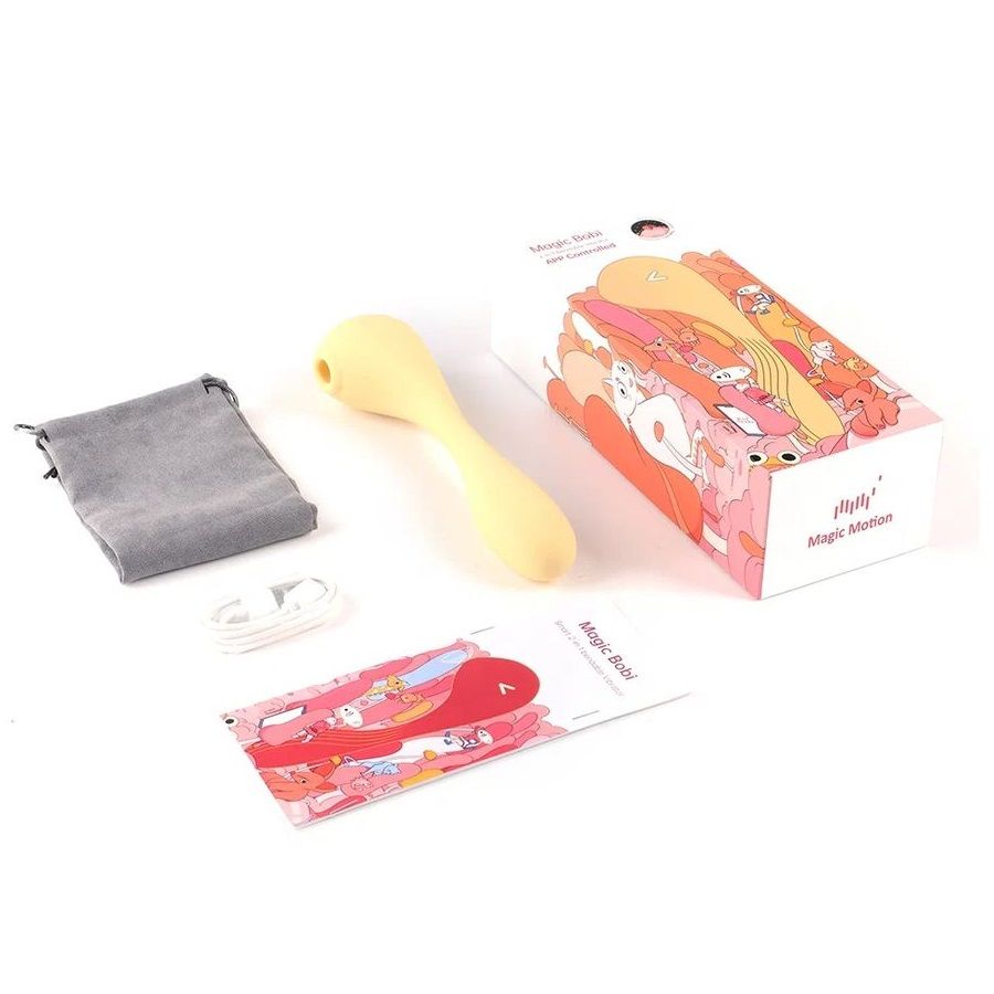 Желтый вибратор Magic Motion Bobi с вакуумной стимуляцией 4