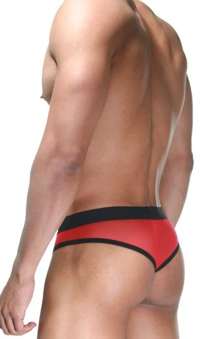 Красно-черные мужские трусы-тонги 2