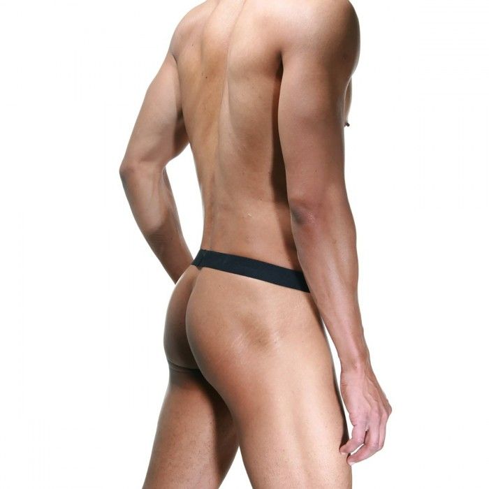 Откровенные розовые трусы на широком черном поясе 2