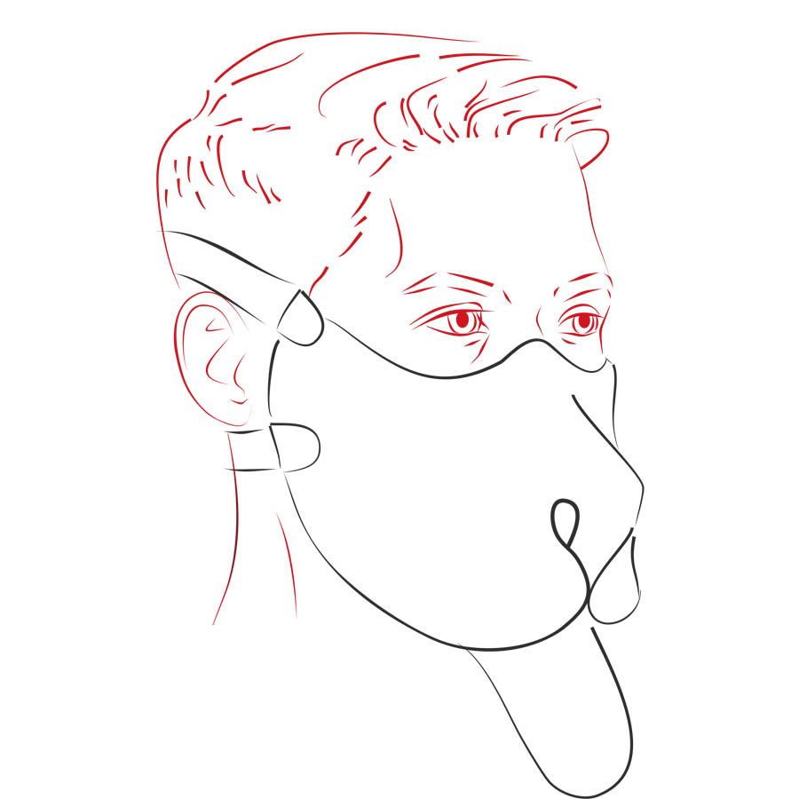 Красная неопреновая маска "Дог" 2