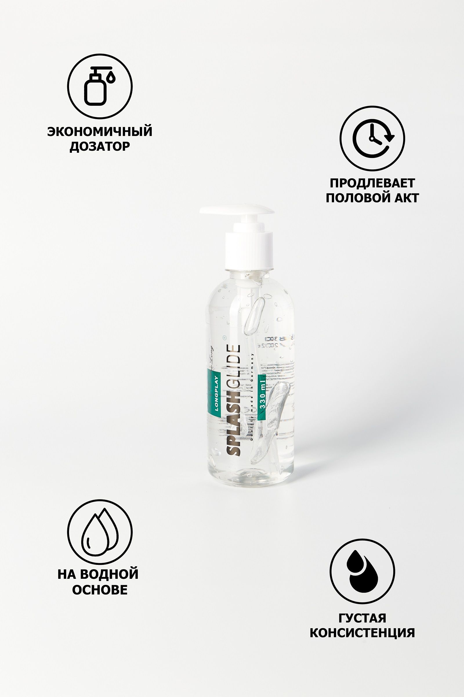 Пролонгирующий лубрикант на водной основе Splashglide Long Play Prolong - 330 мл. 5