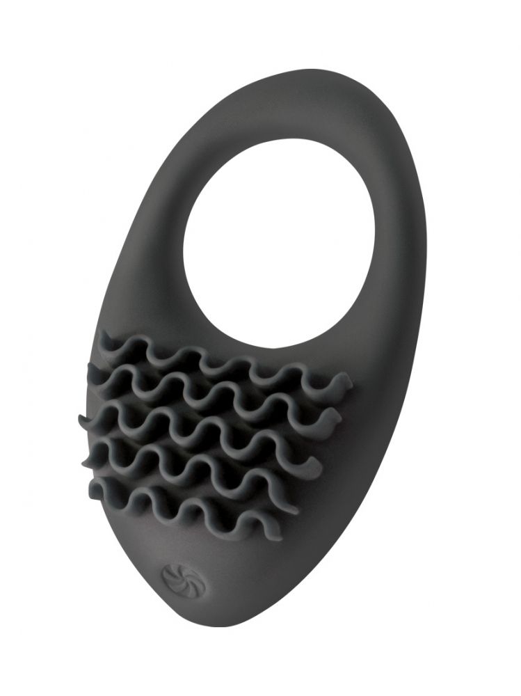 Черное перезаряжаемое эрекционное виброкольцо Stellar 1