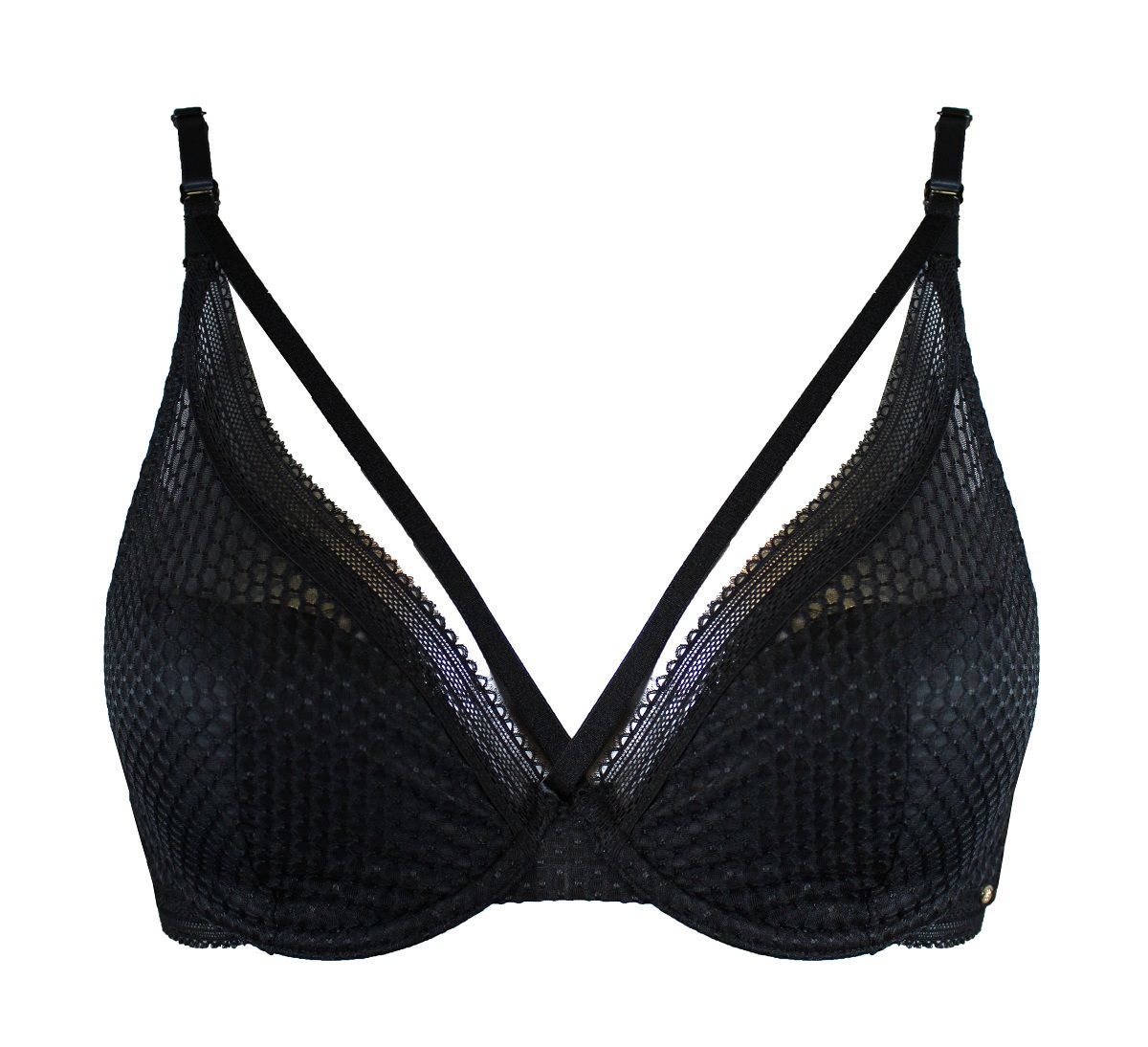 Бюстгальтер с сетчатым поясом и стрепами 4