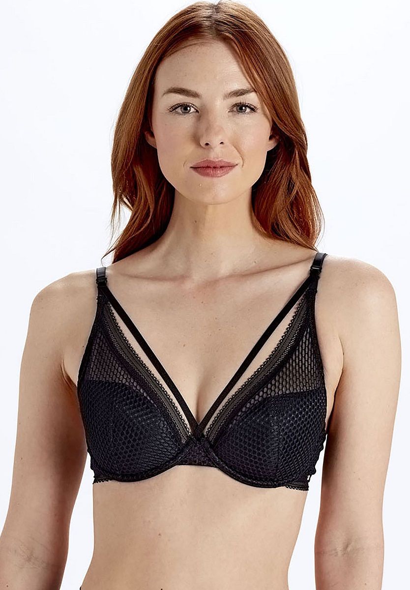 Бюстгальтер с сетчатым поясом и стрепами 1