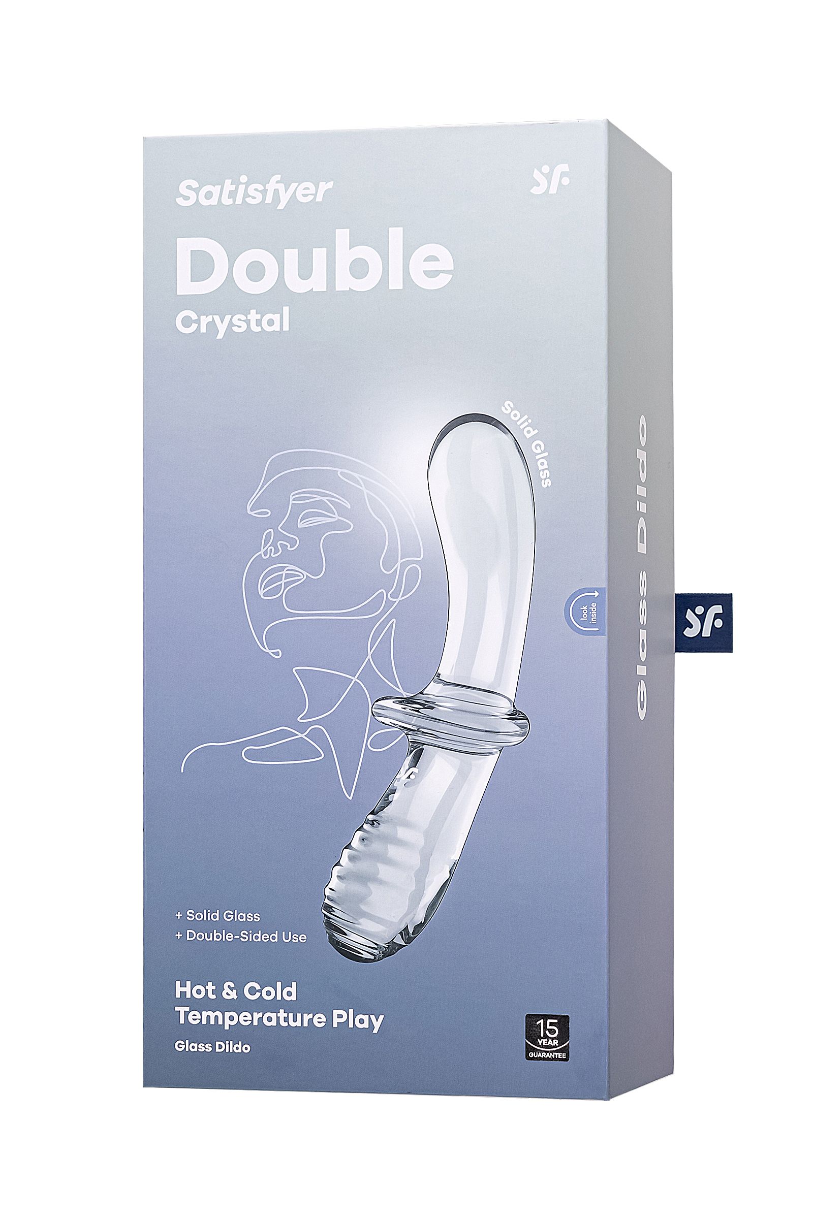Прозрачный двусторонний стеклянный фаллоимитатор Satisfyer Double Crystal - 19,5 см. 6