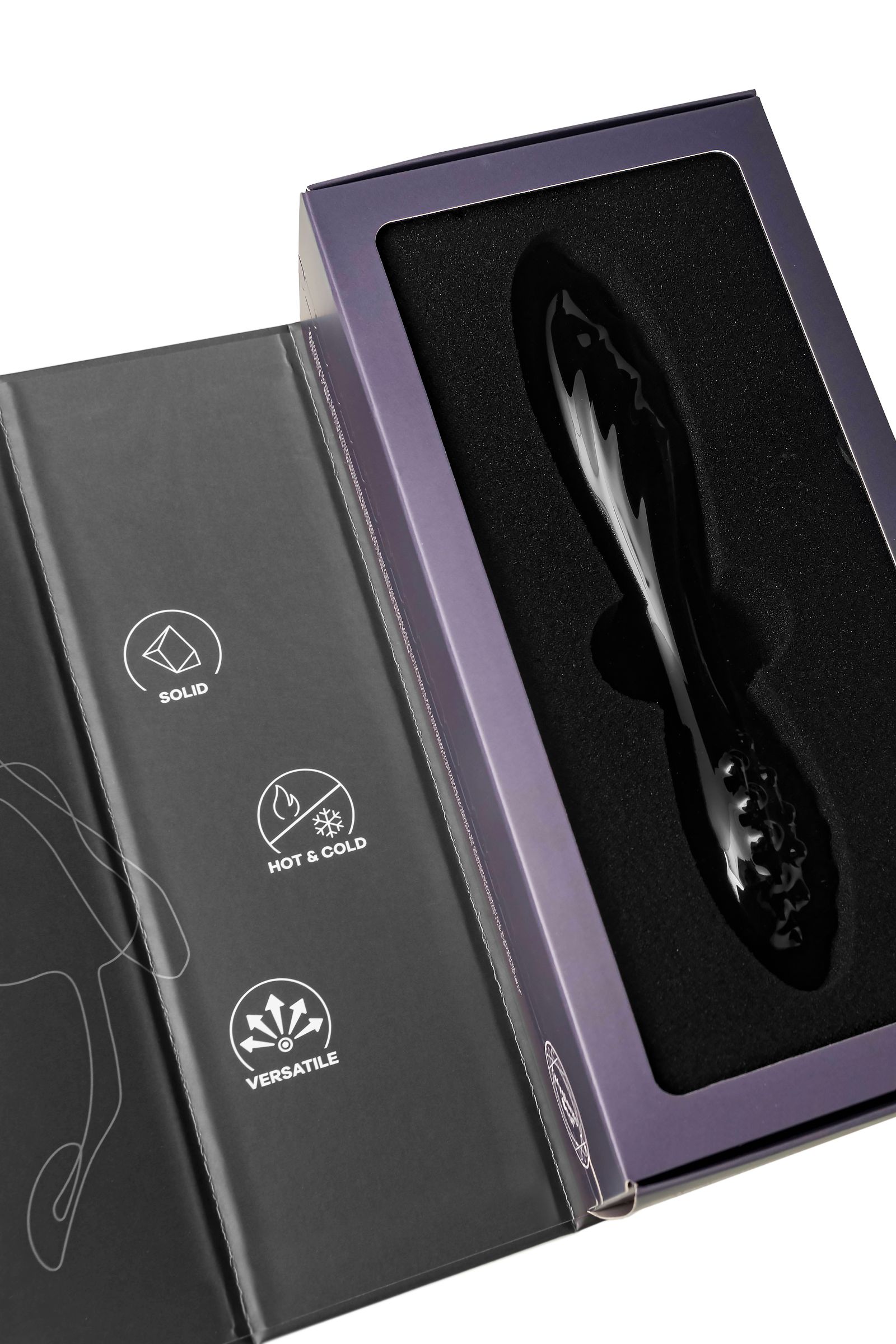 Черный двусторонний фаллоимитатор Dazzling Crystal 1 - 18,5 см. 11