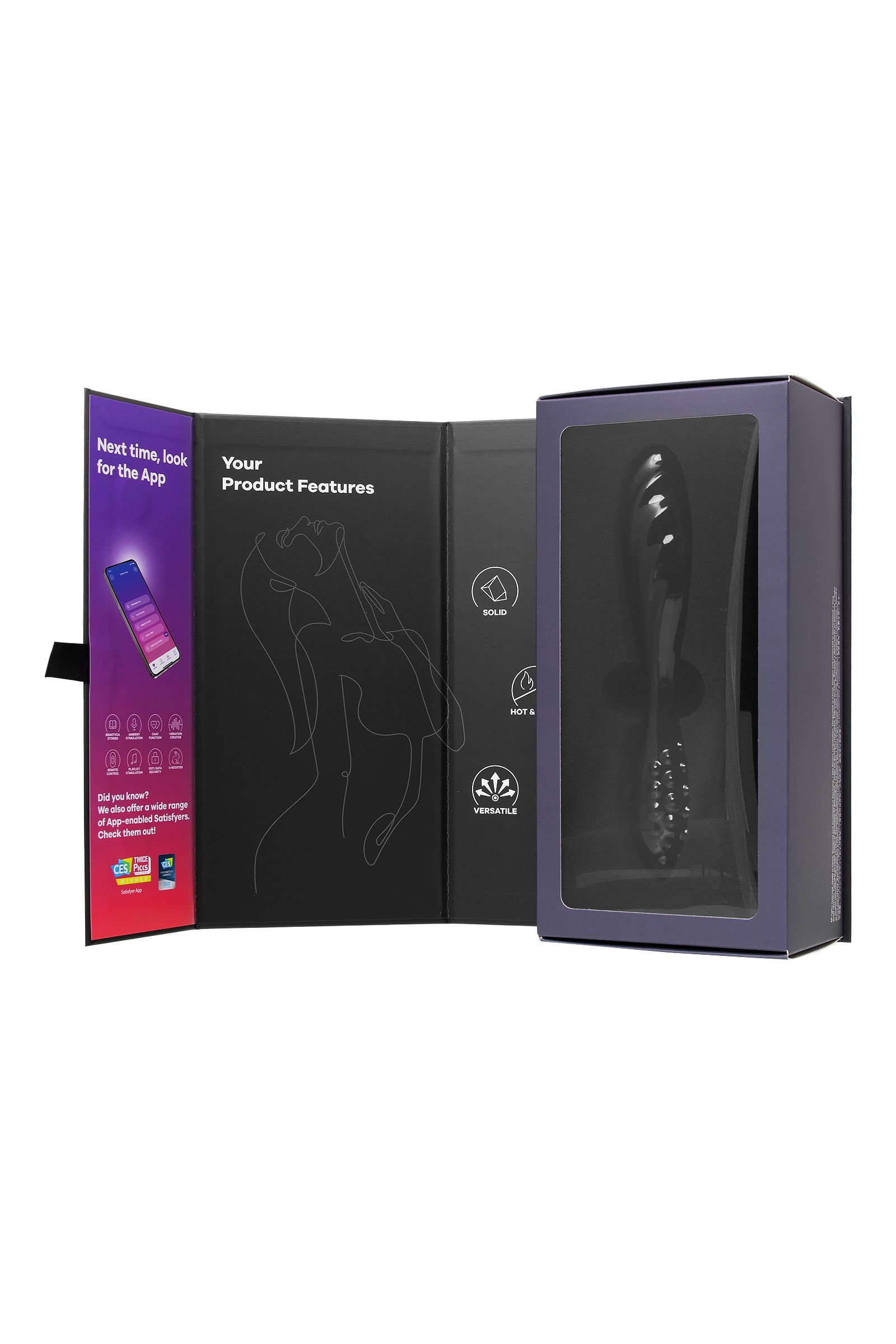 Черный двусторонний фаллоимитатор Dazzling Crystal 1 - 18,5 см. 9