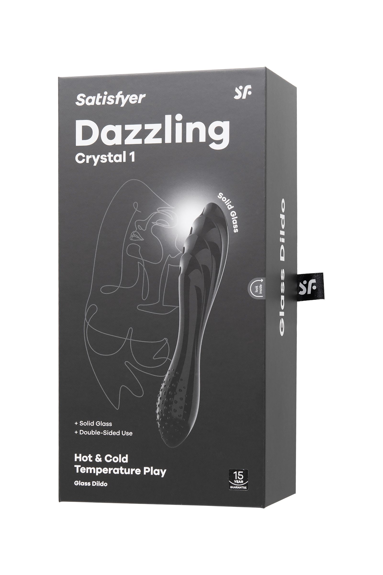 Черный двусторонний фаллоимитатор Dazzling Crystal 1 - 18,5 см. 10