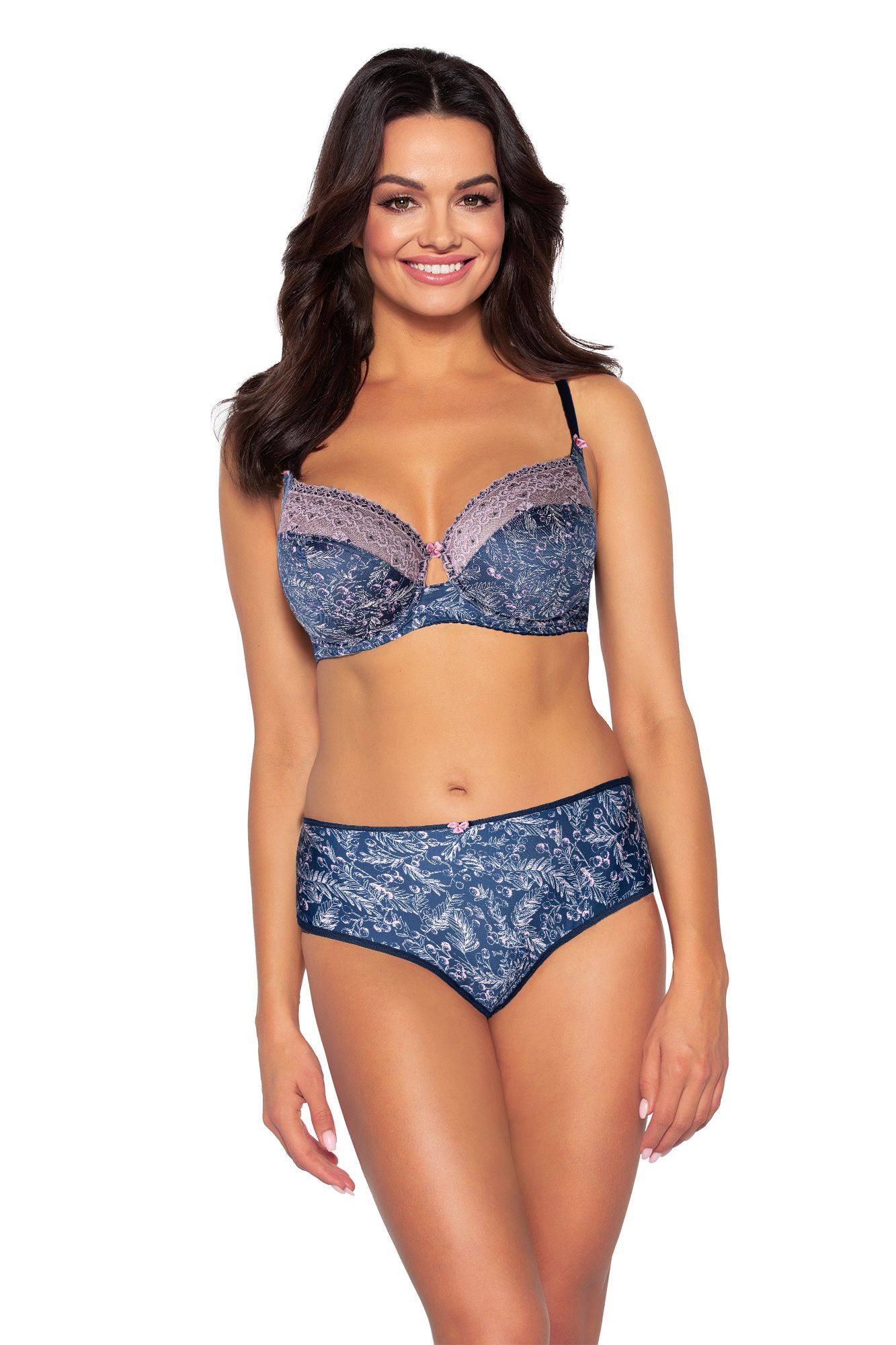 Бюстгальтер с мягкой чашкой из трикотажа с растительным рисунком 2