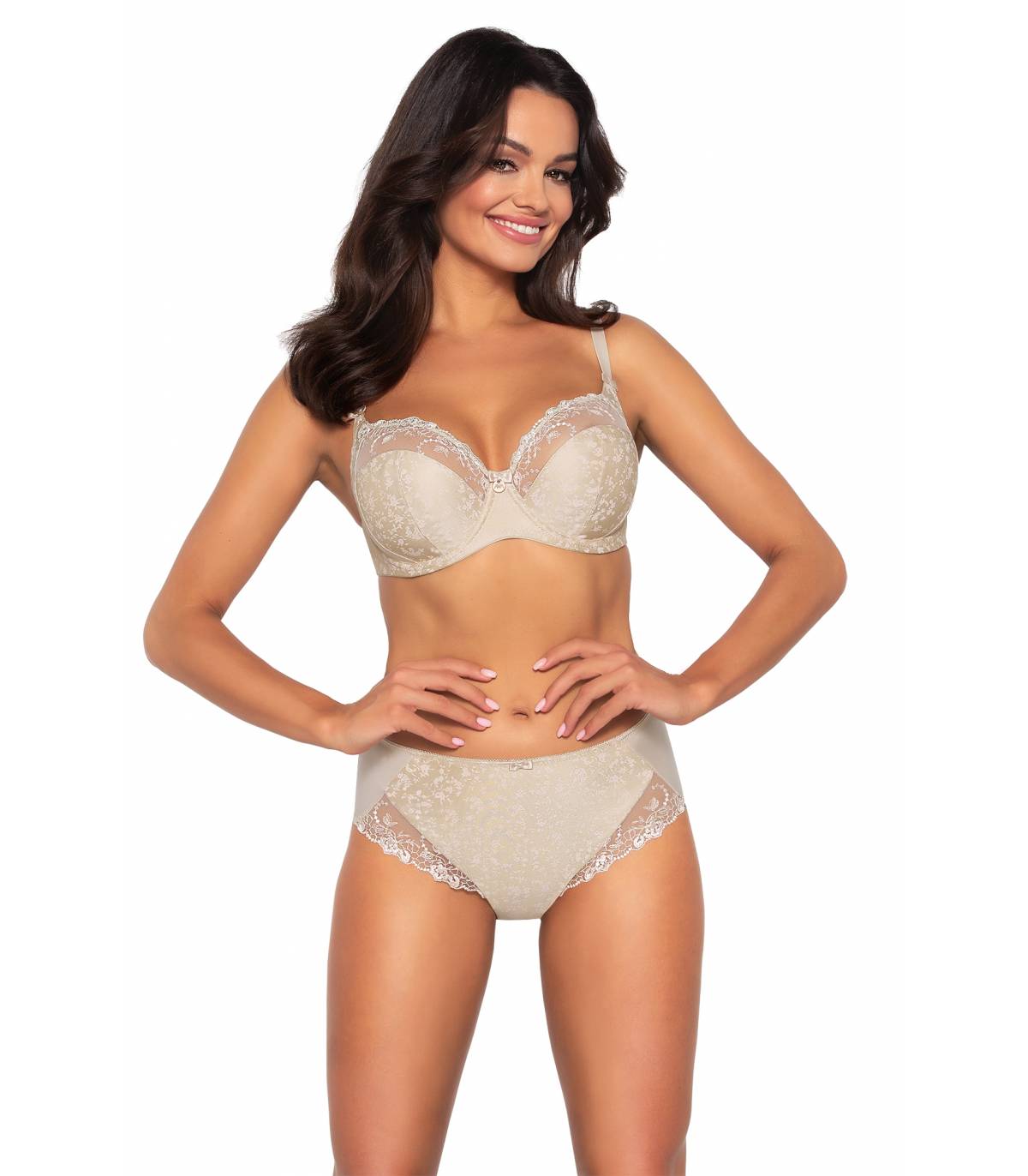 Бюстгальтер с мягкой чашкой, мелкими цветами и вышивкой 3