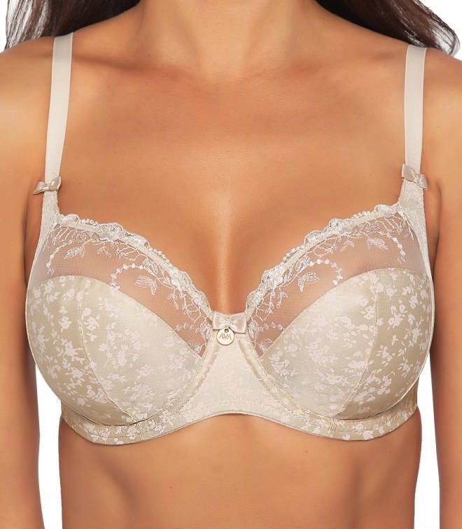 Бюстгальтер с мягкой чашкой, мелкими цветами и вышивкой 1
