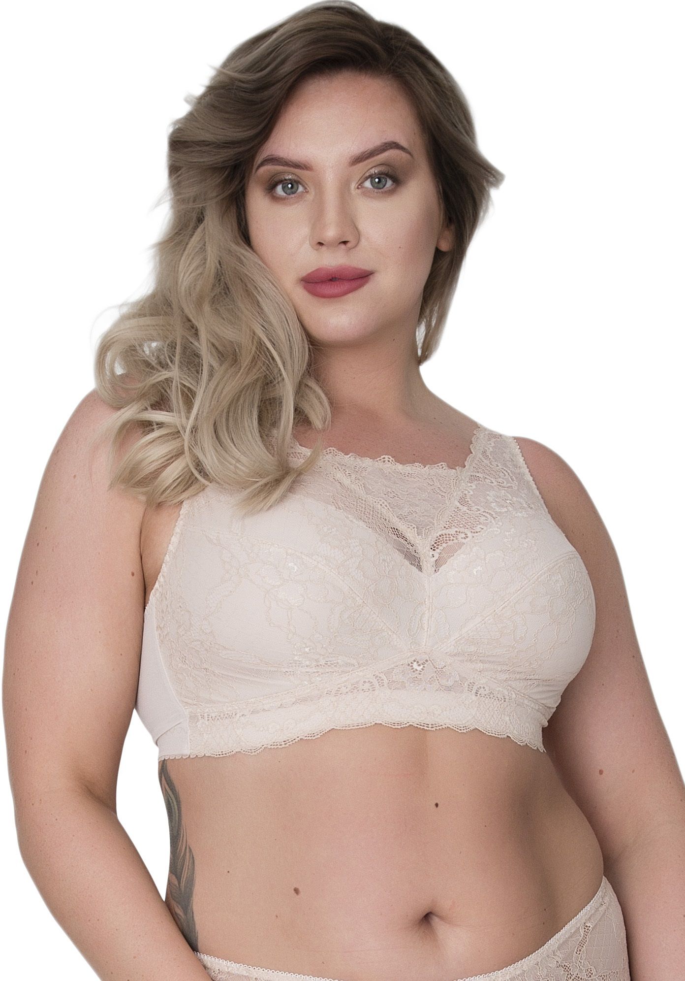 Кружевной бюстгальтер-топ с мягкими чашками 8