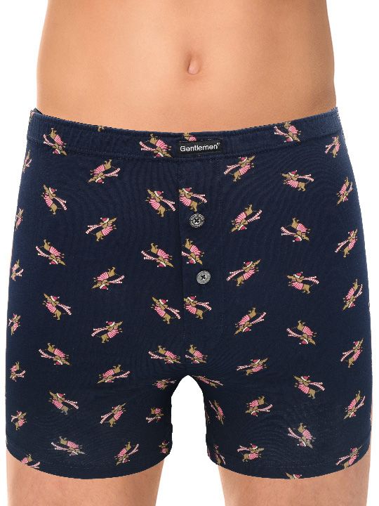 Хлопковые трусы-боксеры на пуговках с принтом в виде такс 1