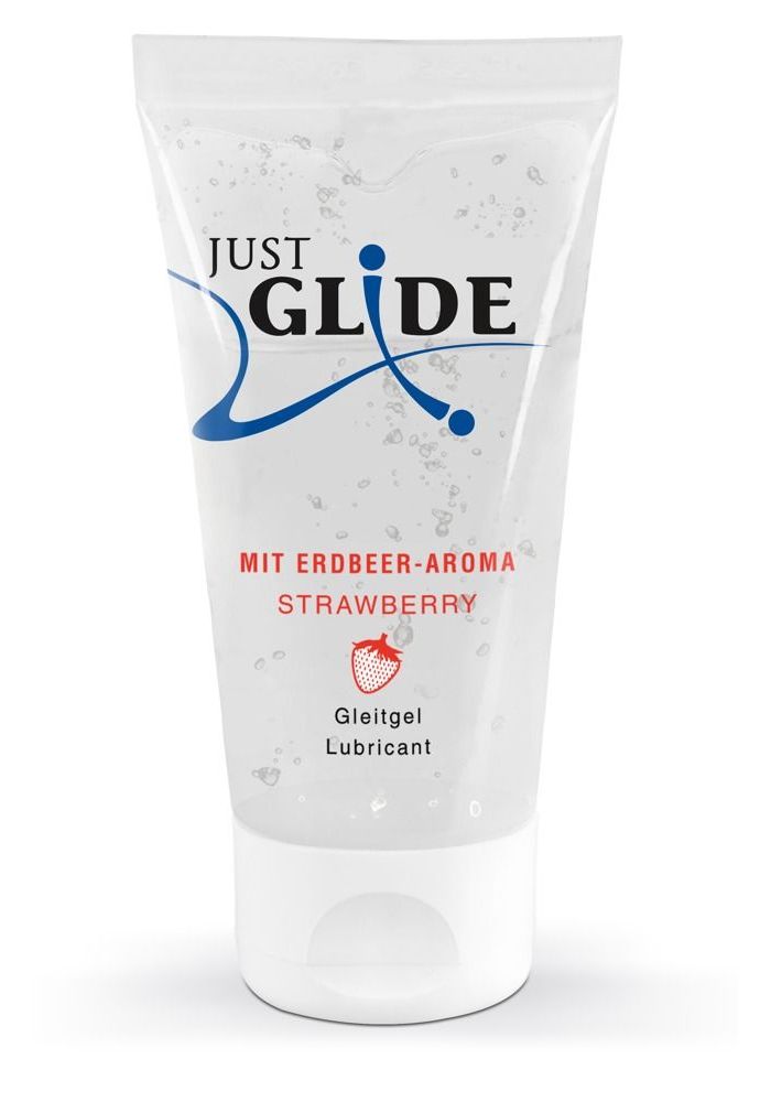 Лубрикант на водной основе Just Glide Strawberry с ароматом клубники - 50 мл. 1