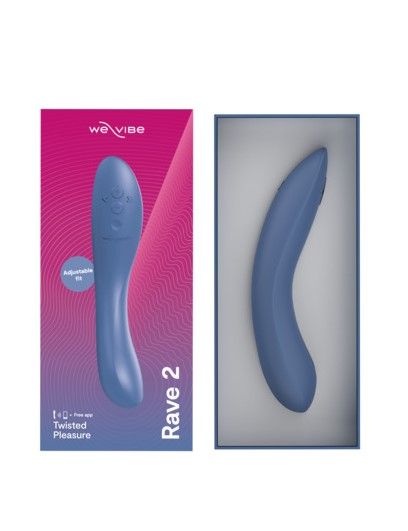 Голубой изогнутый вибромассажер We-Vibe Rave 2 - 21,7 см. 4