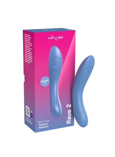 Голубой изогнутый вибромассажер We-Vibe Rave 2 - 21,7 см. 5