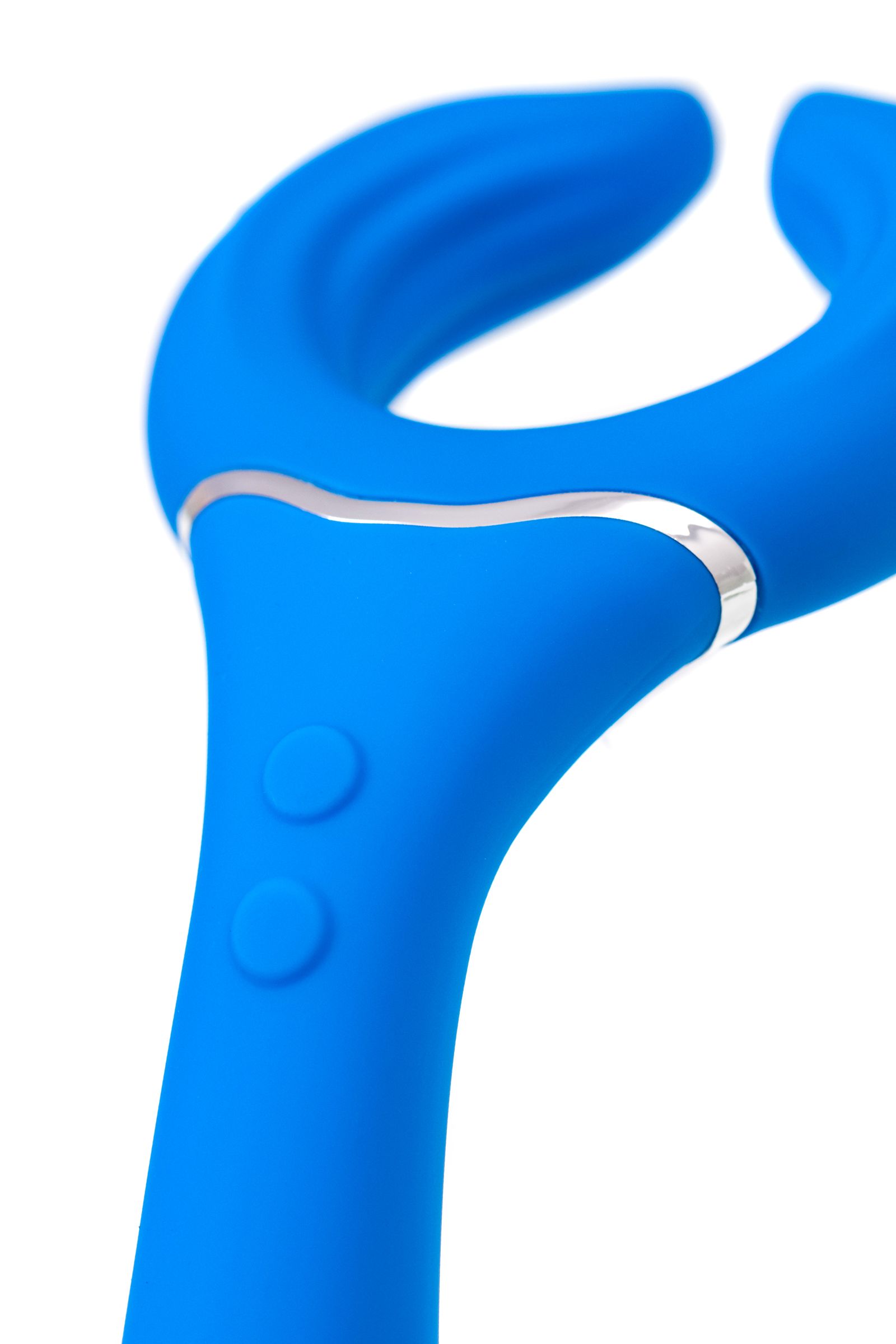 Голубой многофункциональный вибратор Whally - 18,5 см. 12