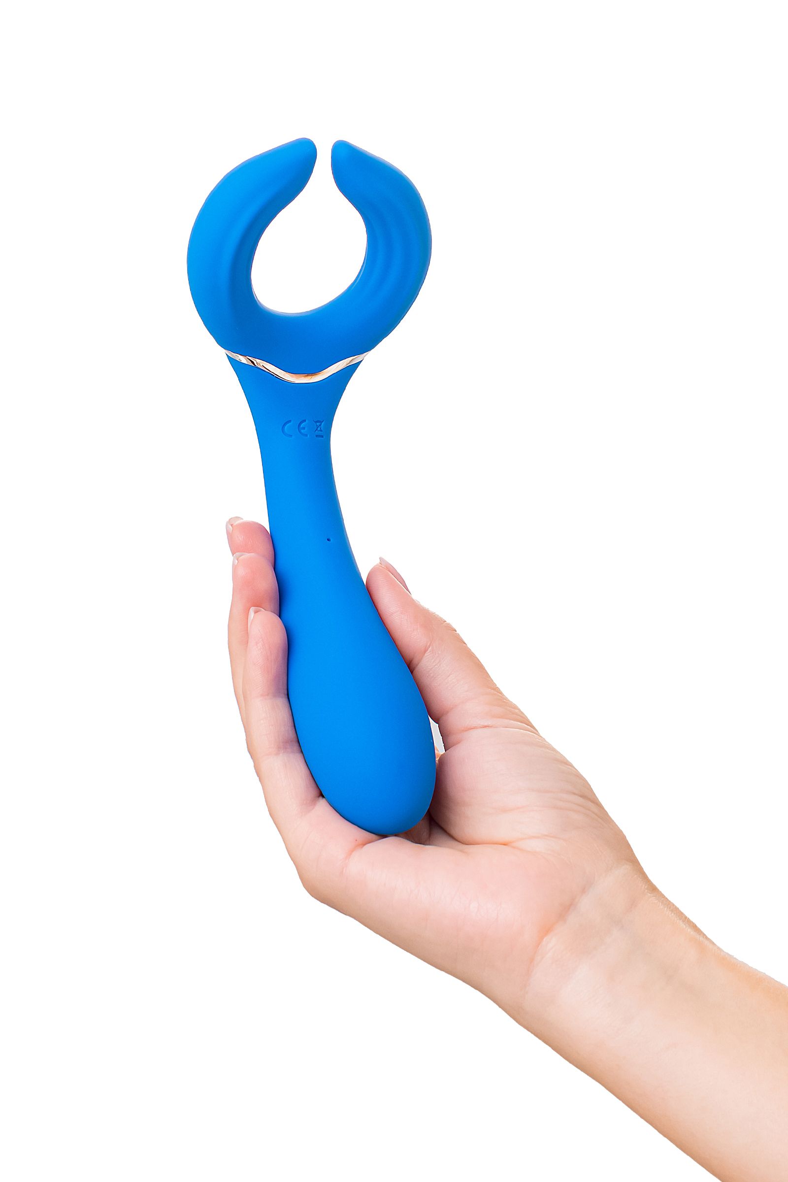 Голубой многофункциональный вибратор Whally - 18,5 см. 7