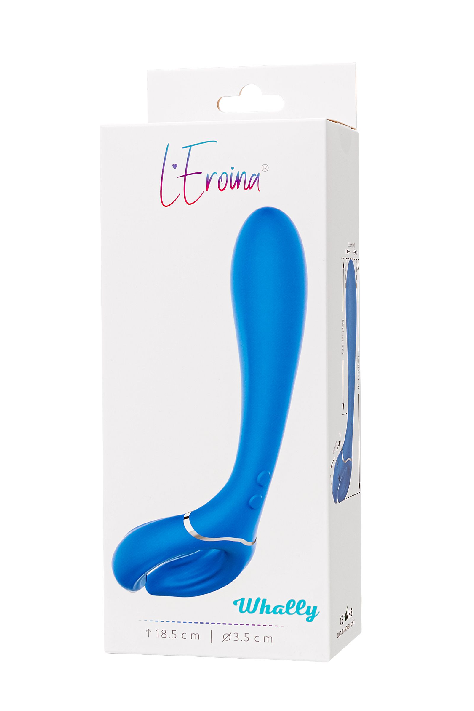 Голубой многофункциональный вибратор Whally - 18,5 см. 8