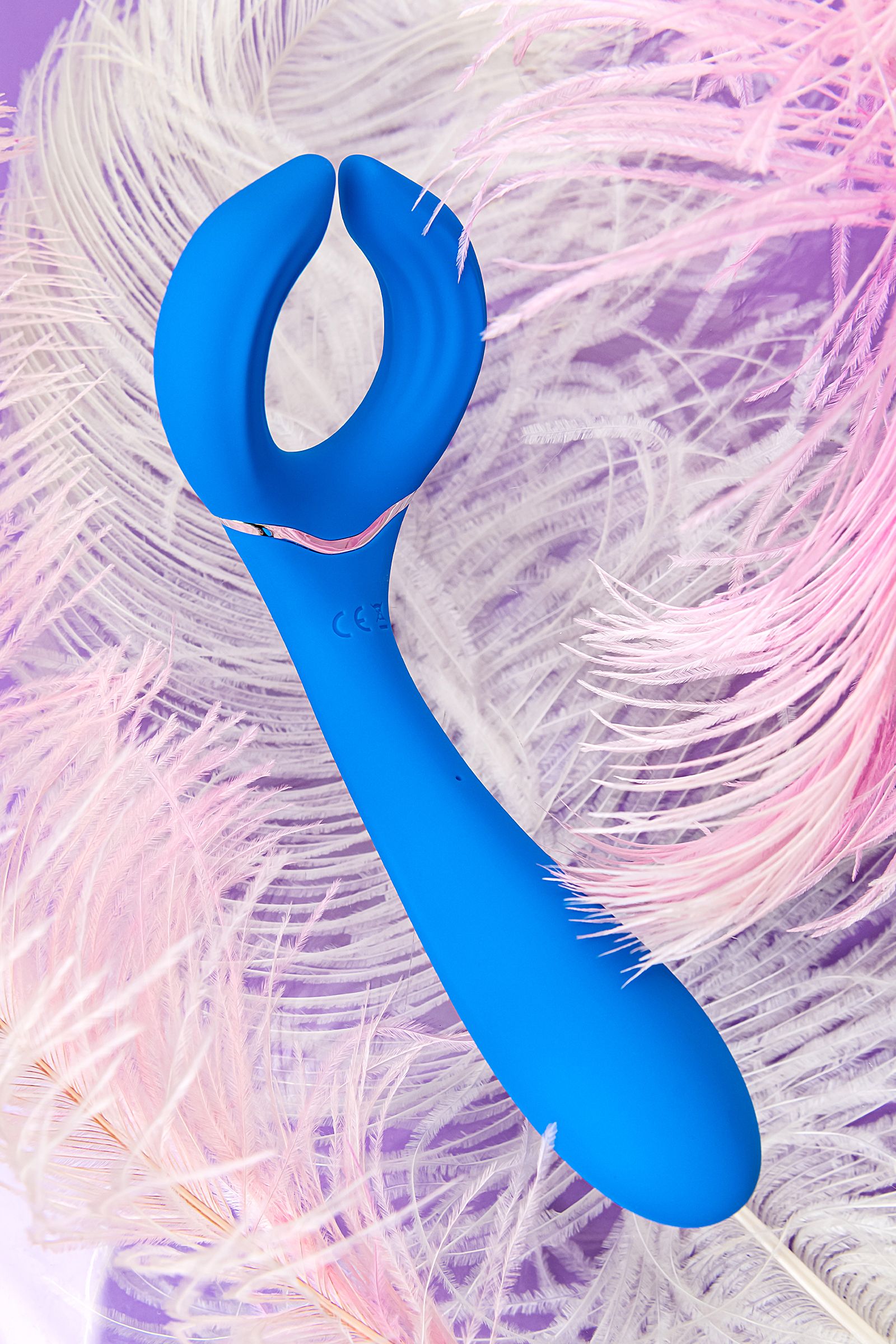 Голубой многофункциональный вибратор Whally - 18,5 см. 10