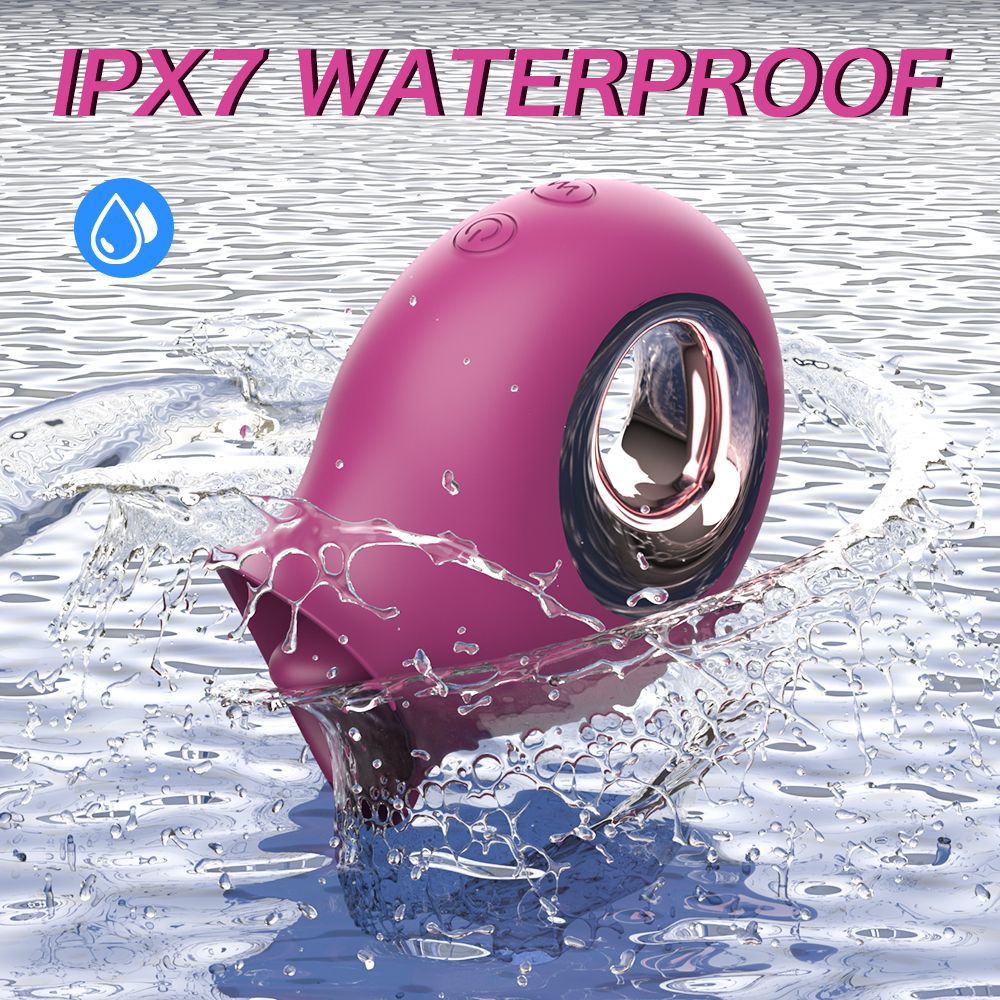 Фиолетовый клиторальный вибромассажёр с подвижным язычком 2