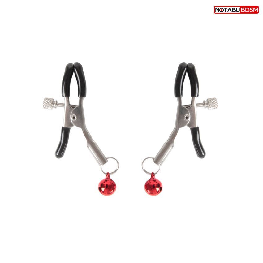 Серебристые зажимы на соски с шариками 1