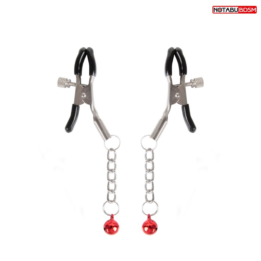 Серебристые зажимы на соски с шариками на цепочках 1