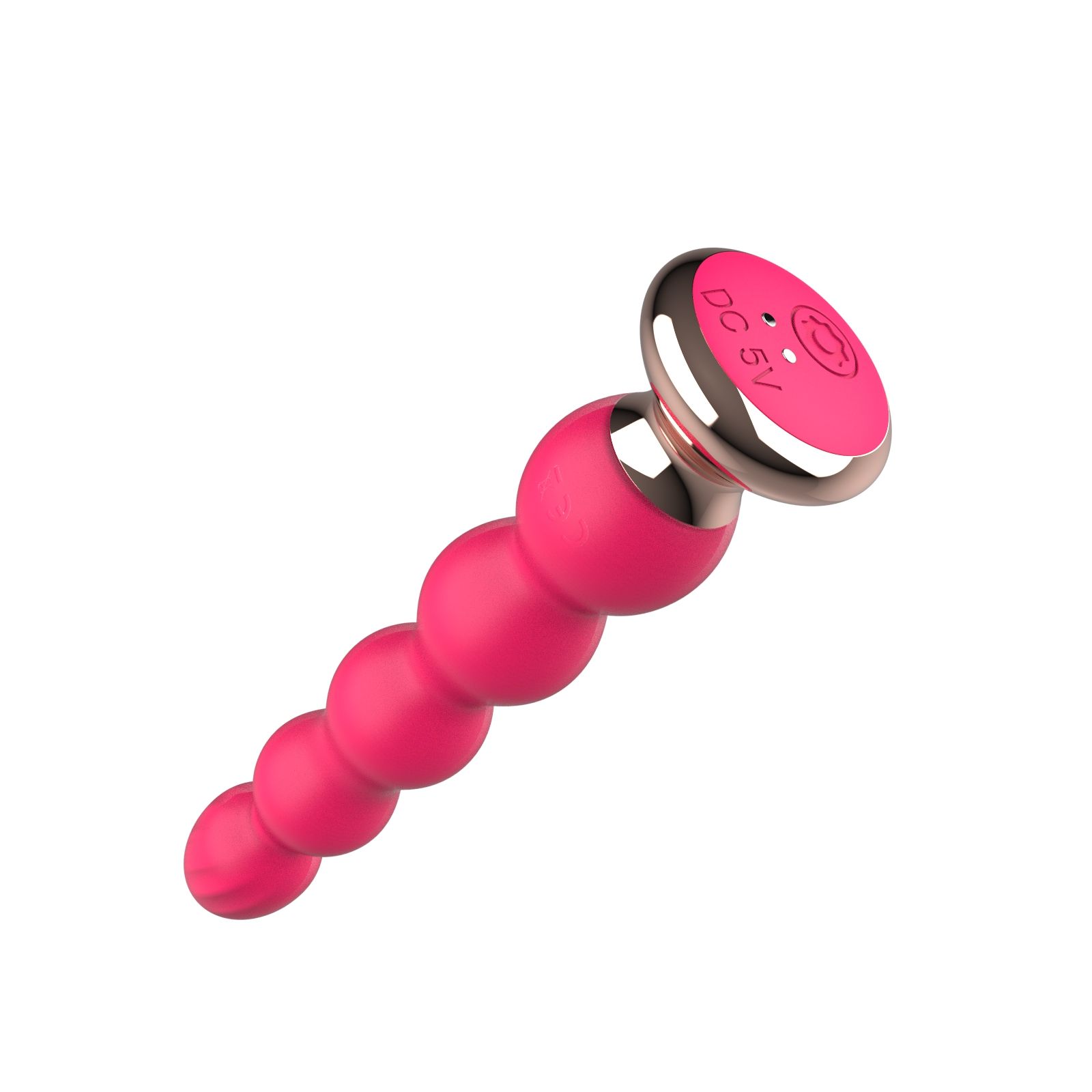 Розовый вибратор-ёлочка Mini Vibrator с пультом ДУ - 19 см. 2