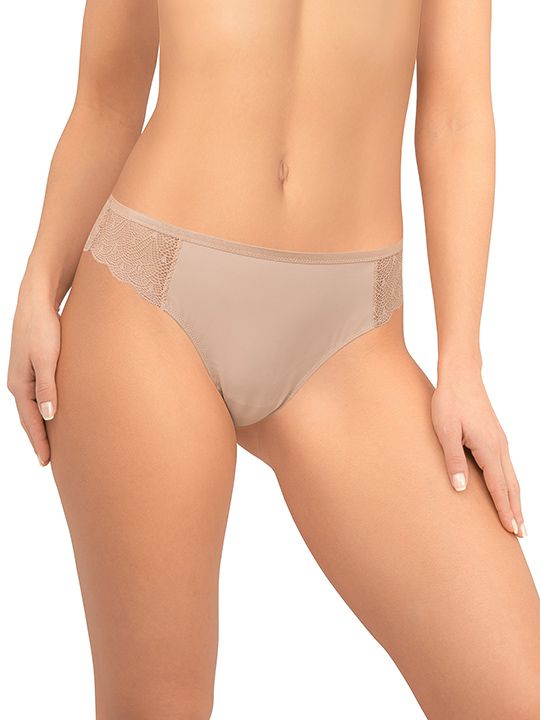 Трусики-бразилиана из кружева и микрофибры 1