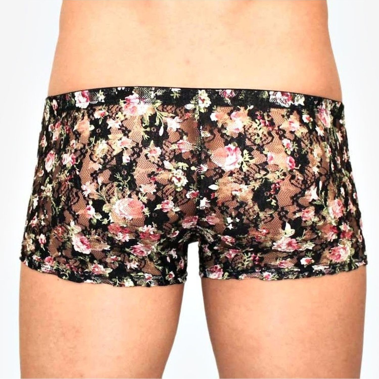 Мужские трусы-боксеры в сеточку с цветочным узором 3