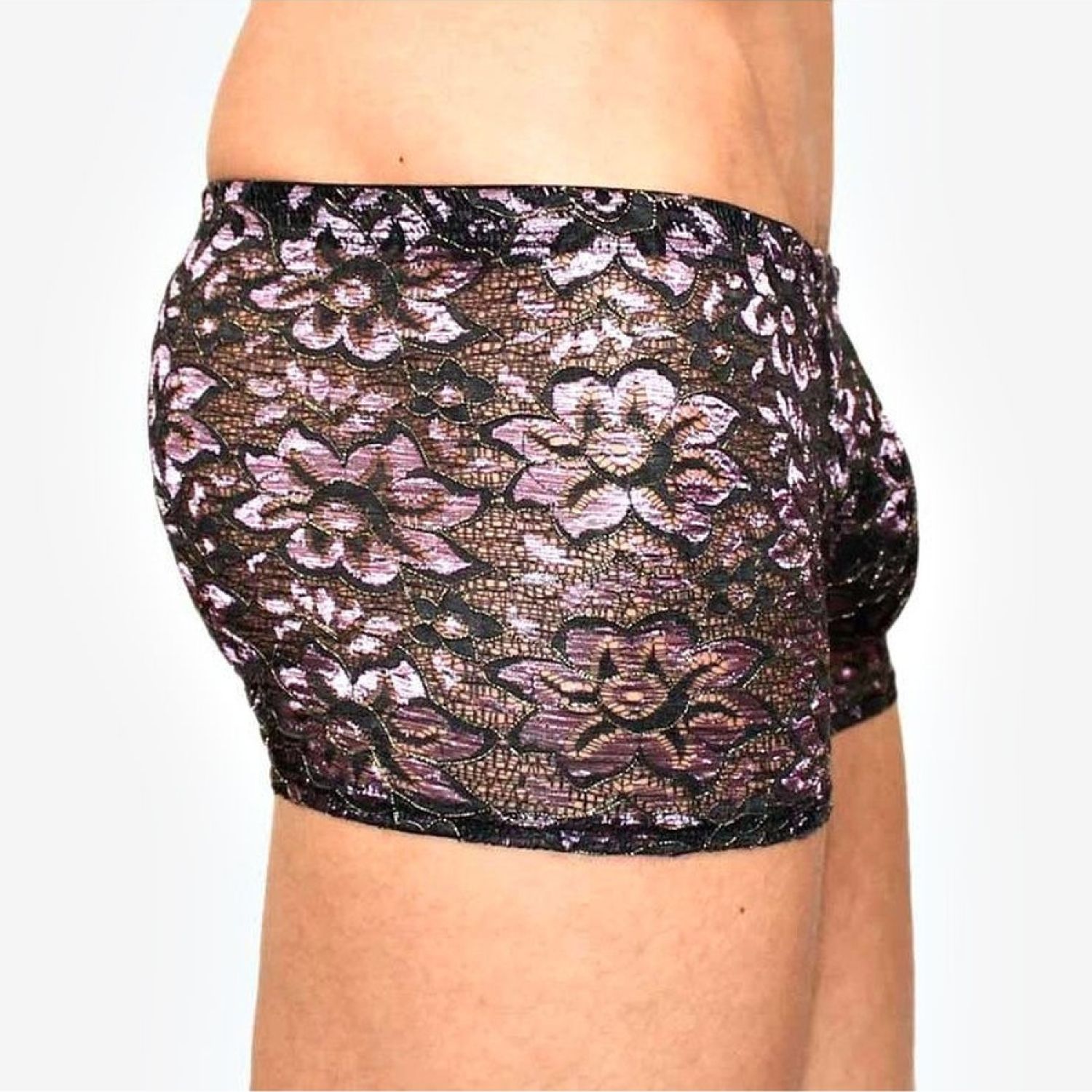 Мужские трусы-боксеры с контрастным цветочным узором 2