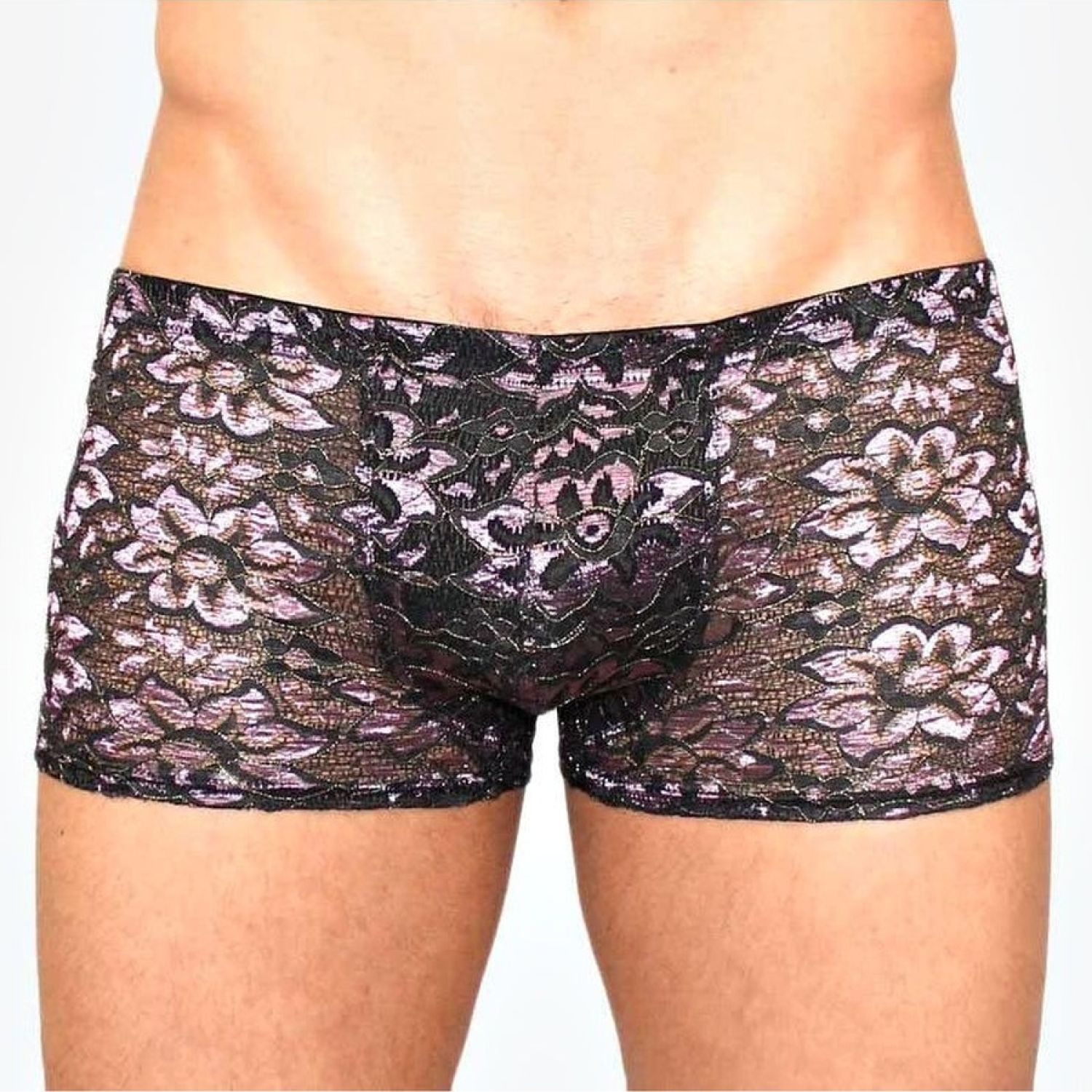 Мужские трусы-боксеры с контрастным цветочным узором 1