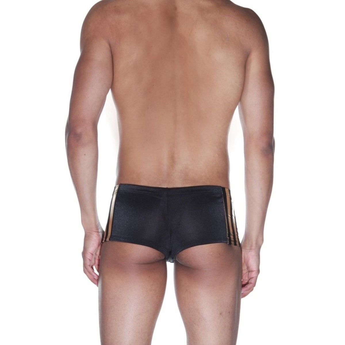 Мужские трусы-хипсы с золотистыми полосками 2