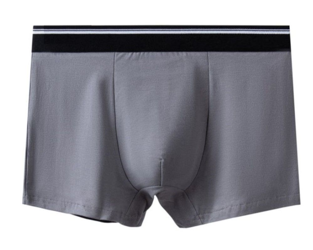 Мужские однотонные трусы-боксеры с резинкой в полоску 1