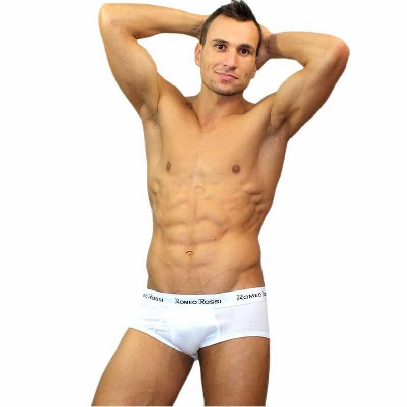Мужские трусы-брифы с низкой посадкой и контрастной белой резинкой 28