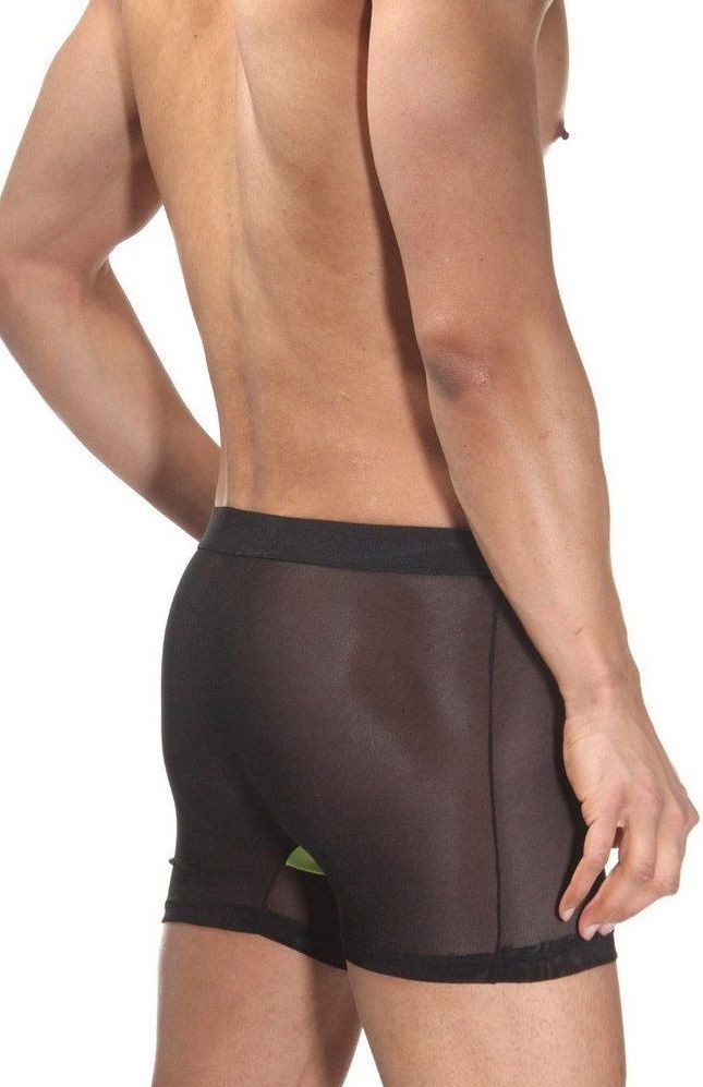 Мужские полупрозрачные трусы-боксеры с неоновой вставкой 2