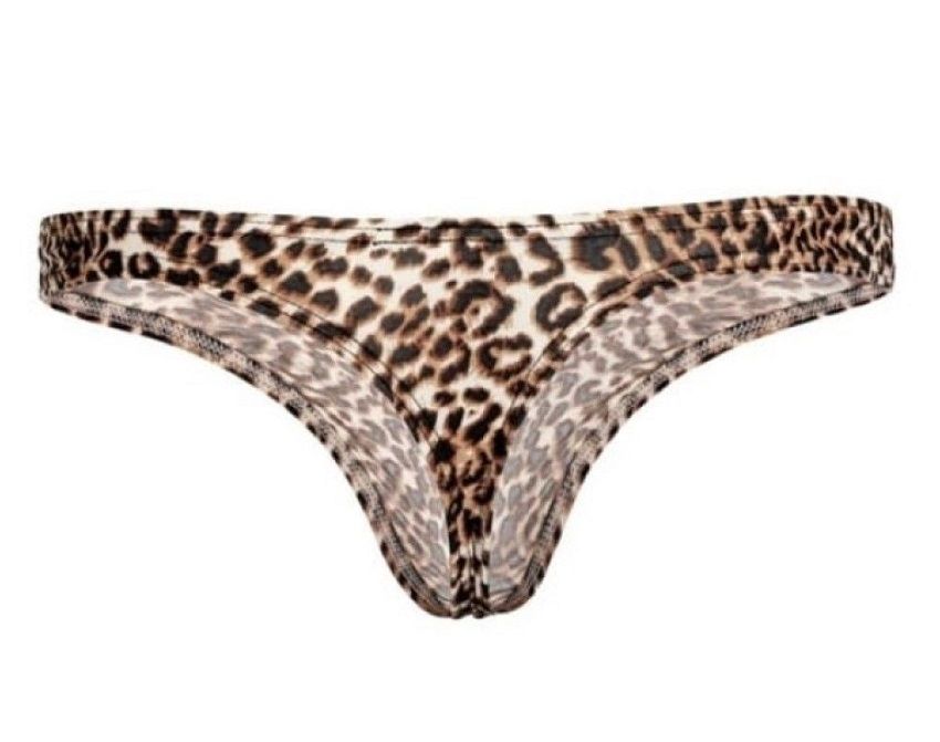 Мужские трусы-тонги с леопардовым принтом 2