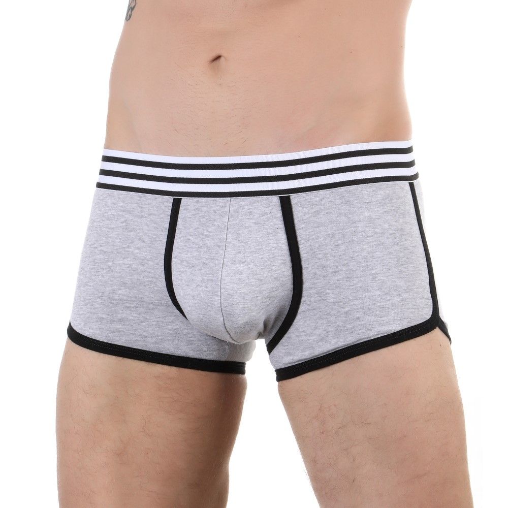 Мужские трусы-боксеры с резинкой в полоску и контрастным кантом 4