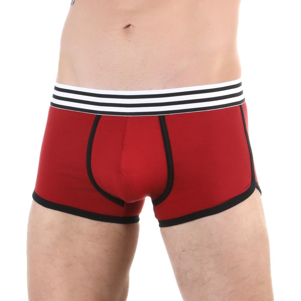 Мужские трусы-боксеры с резинкой в полоску и контрастным кантом 2