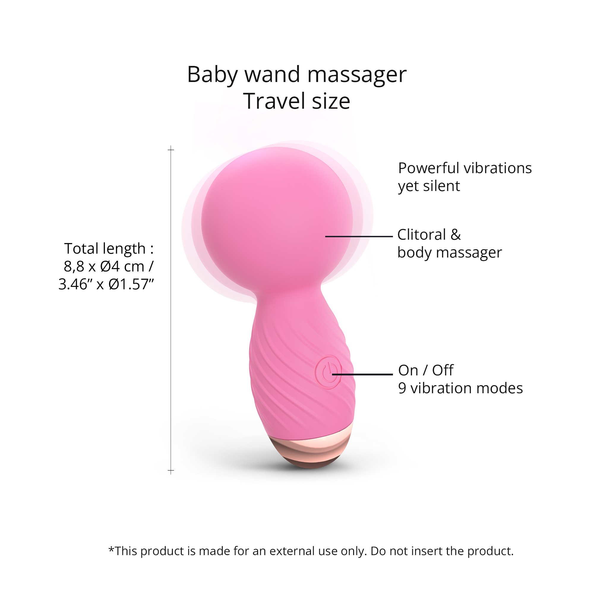 Розовый мини-wand вибратор Itsy Bitsy Mini Wand Vibrator 2