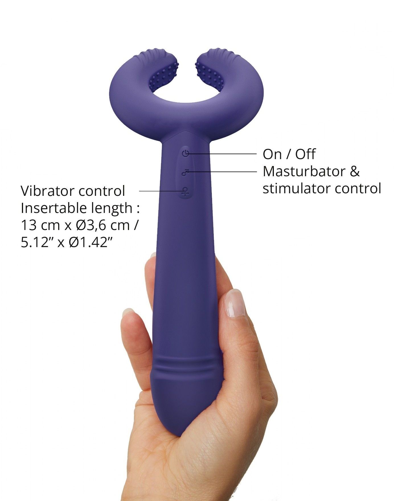 Темно-синий вибратор для пар Please Me Multi Vibrator 4