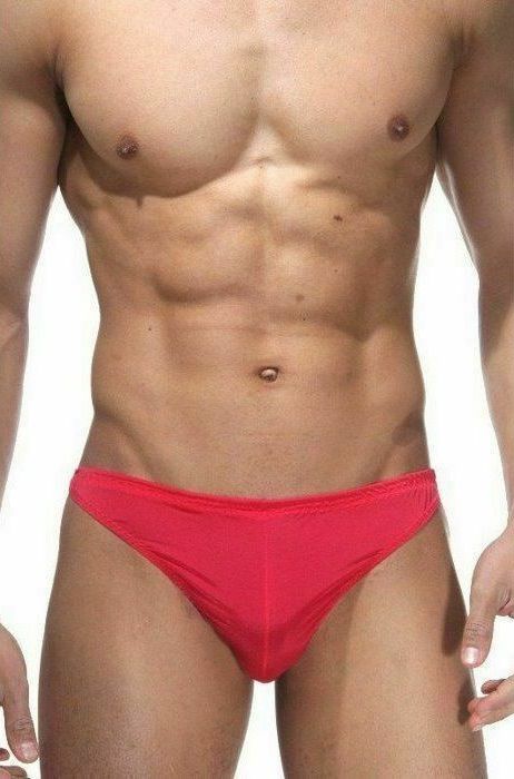 Мужские красные трусы-тонги на застежке 1